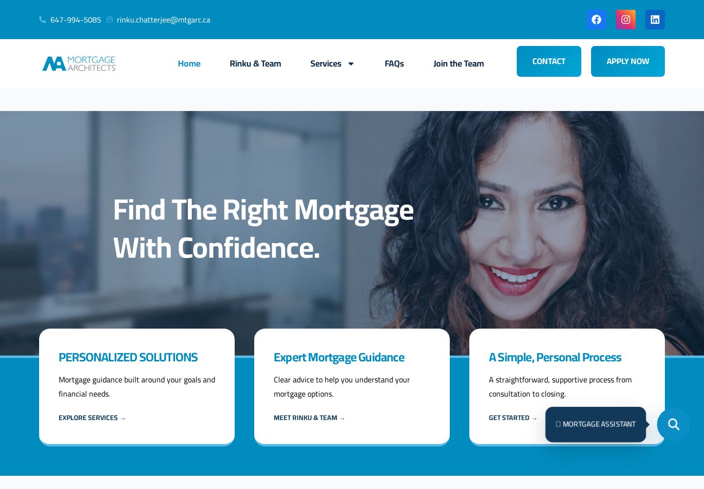 Rinku Mortgage Broker website design and development project preview